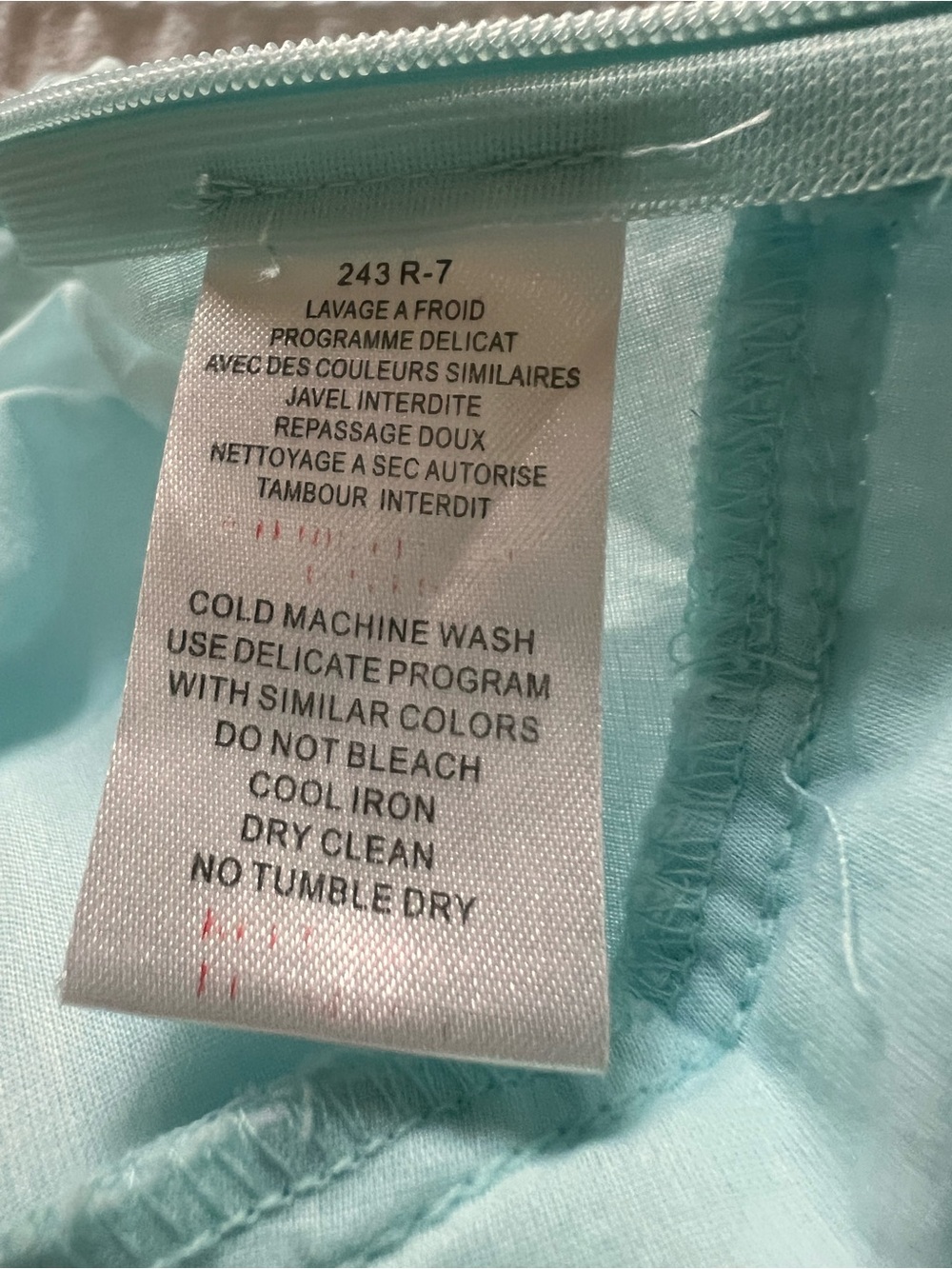 Tara Jarmon Aquamarine Pintuck Cotton Dress FR 36 US 4 Fit & Flare Side Zip - Picture 10 of 12